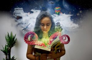 Woman reading a book